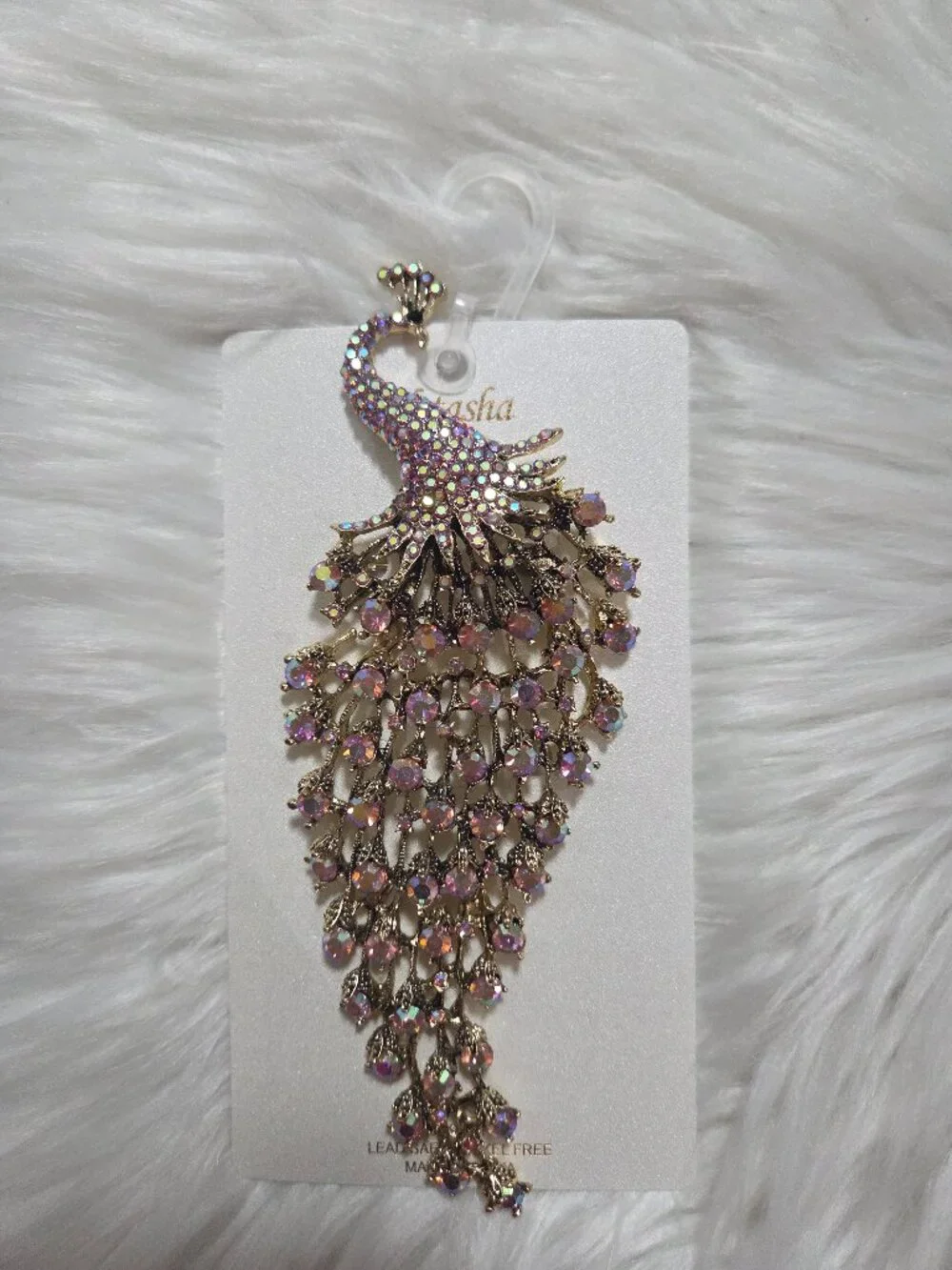 Natasha Oversized Peacock Brooch